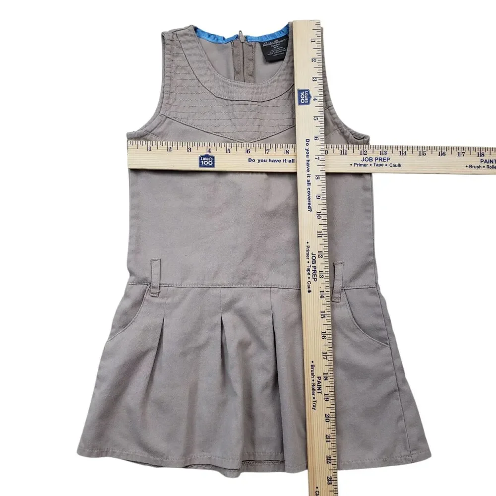 Eddie Bauer School Uniform Jumper Dress Girls 6X Khaki Pockets Kids